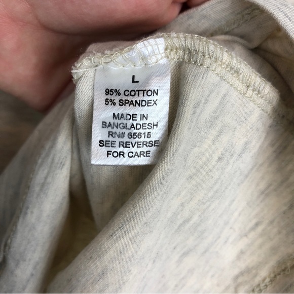 Splash Stretchy Baby Tee Heathered Beige Cropped Short Sleeve Tee - Picture 6 of 7